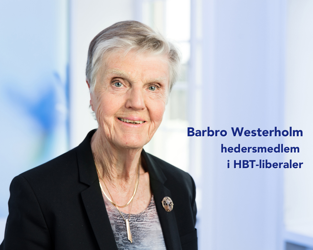 Barbro Westerholm. Hedersmedlem i HBT-liberaler.